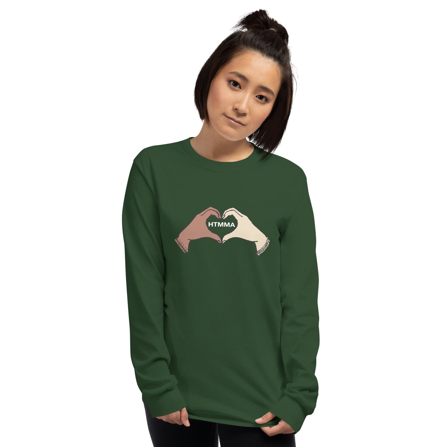 Long Sleeve Shirt, Love Hands White