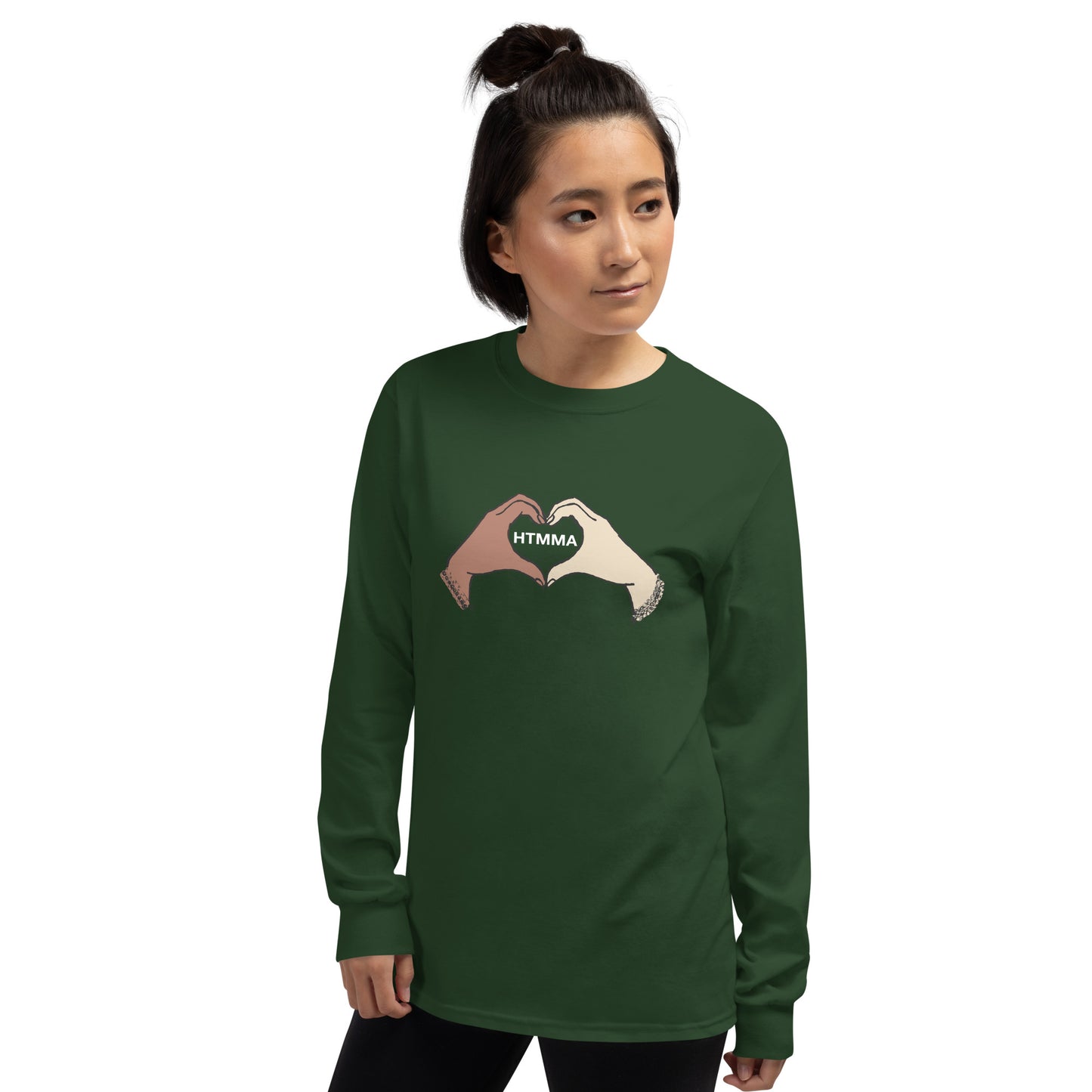 Long Sleeve Shirt, Love Hands White