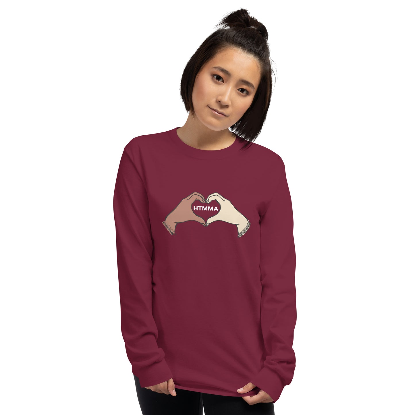Long Sleeve Shirt, Love Hands White