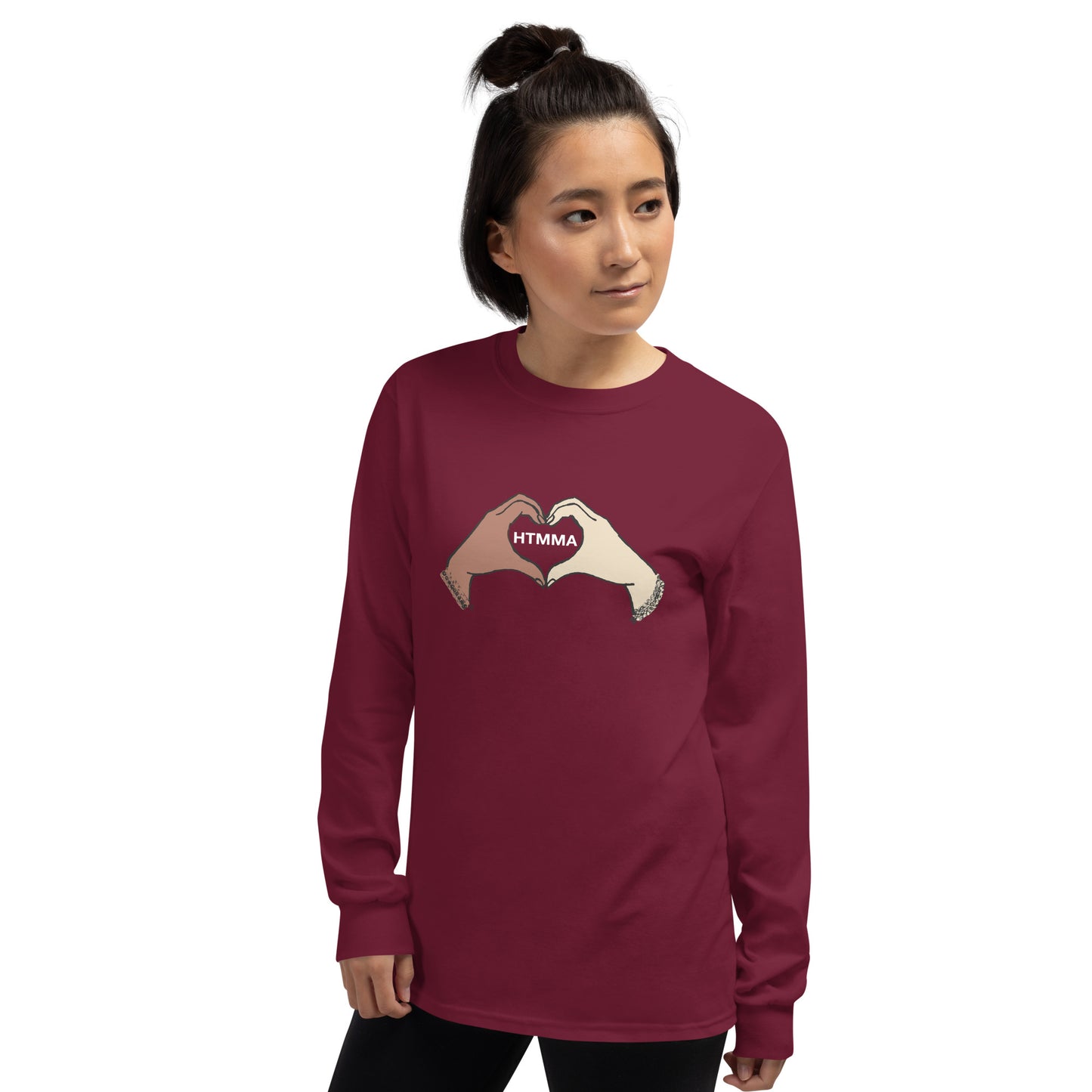 Long Sleeve Shirt, Love Hands White