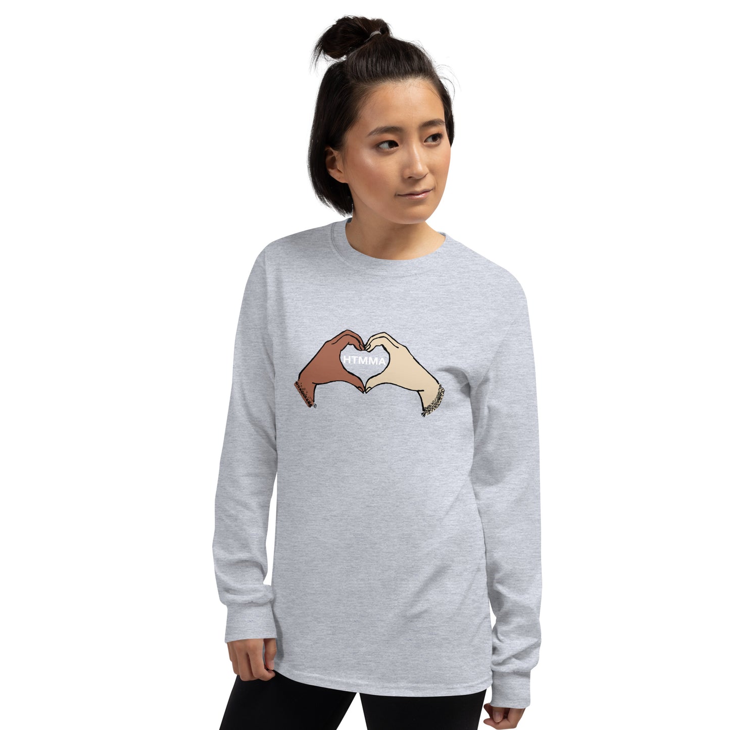 Long Sleeve Shirt, Love Hands White