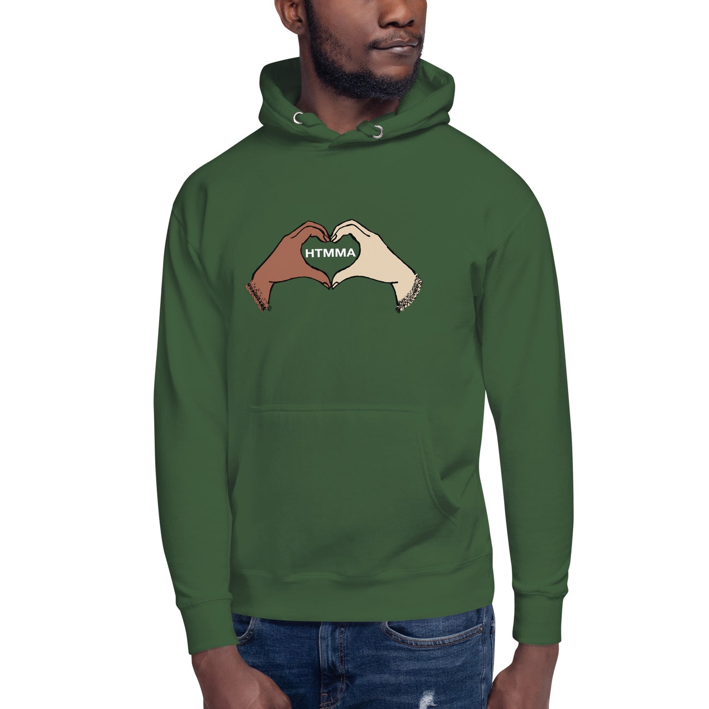 Unisex Hoodie, Love Hands White