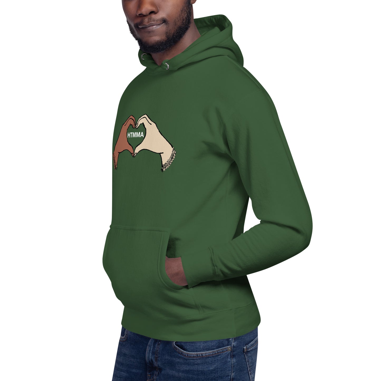 Unisex Hoodie, Love Hands White