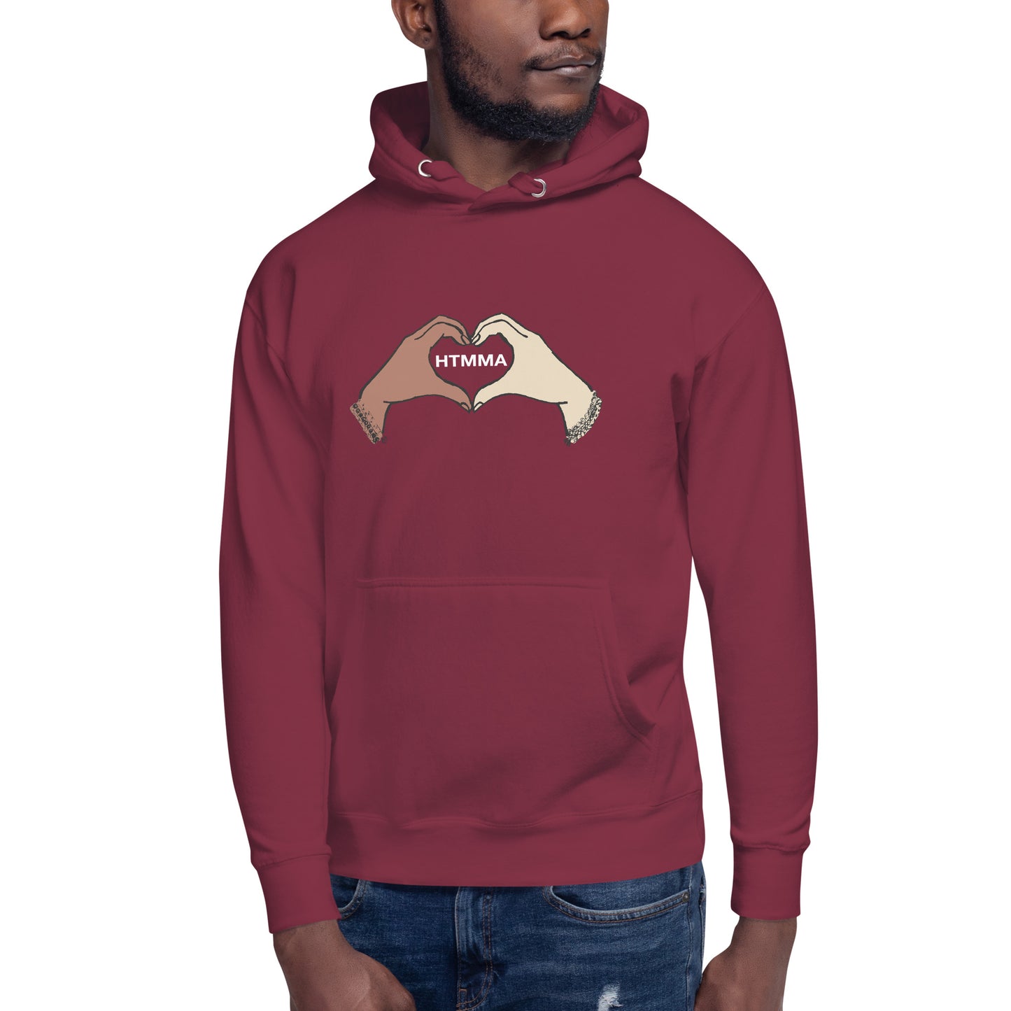 Unisex Hoodie, Love Hands White