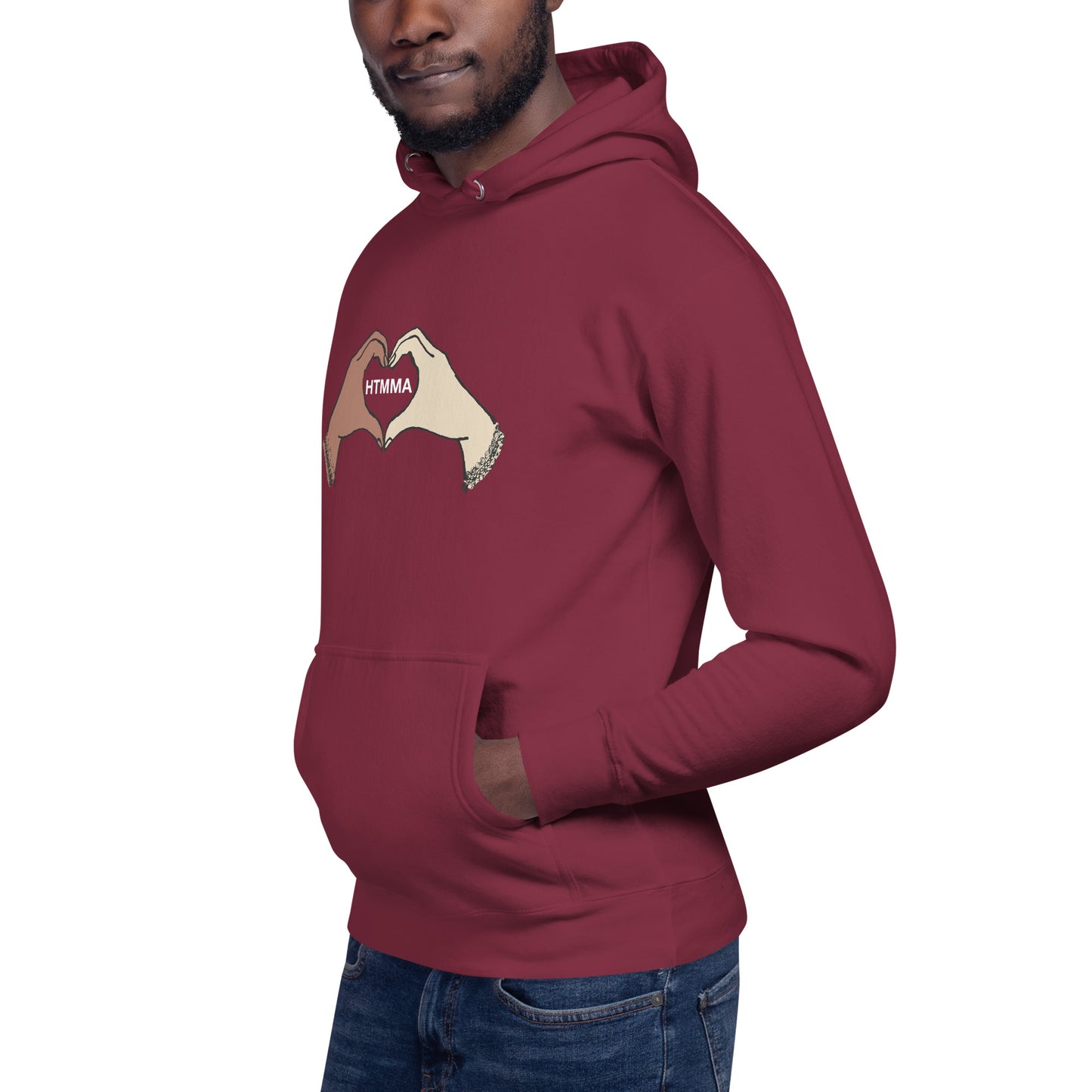Unisex Hoodie, Love Hands White