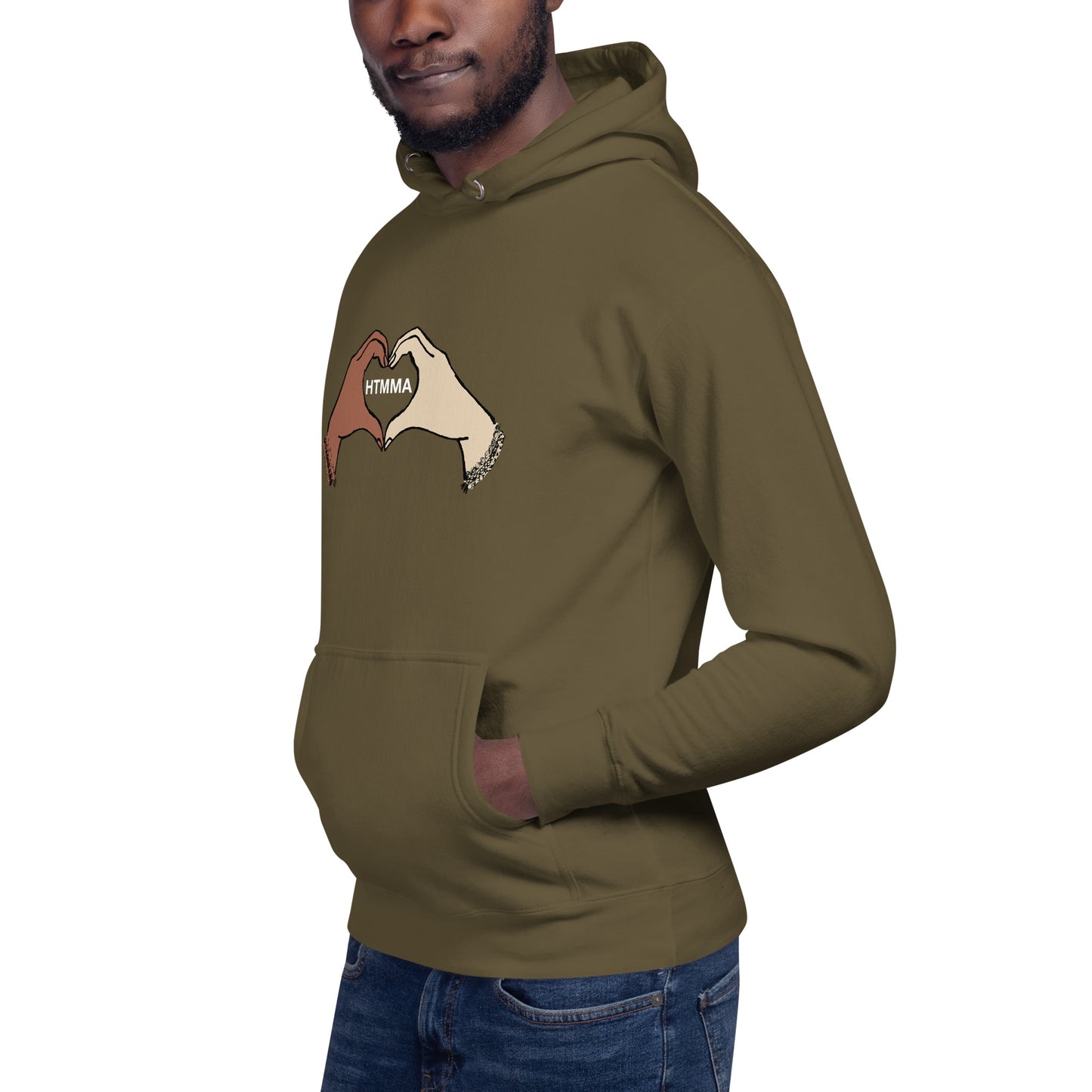 Unisex Hoodie, Love Hands White