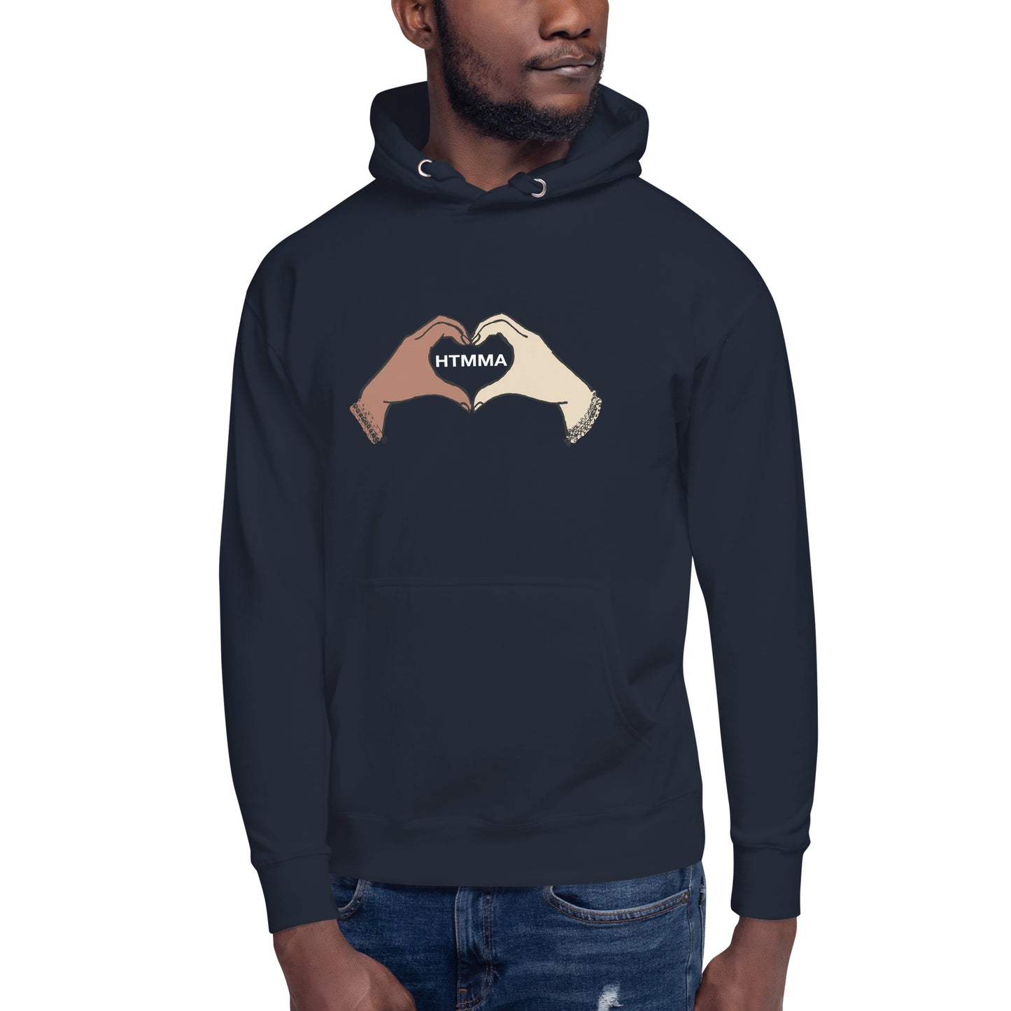 Unisex Hoodie, Love Hands White