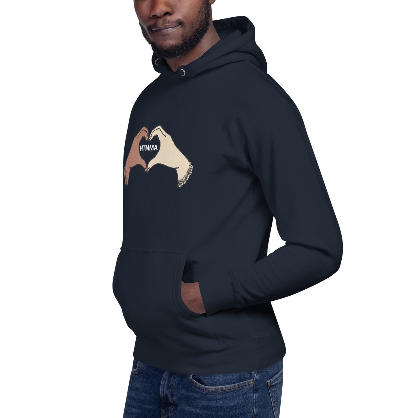 Unisex Hoodie, Love Hands White