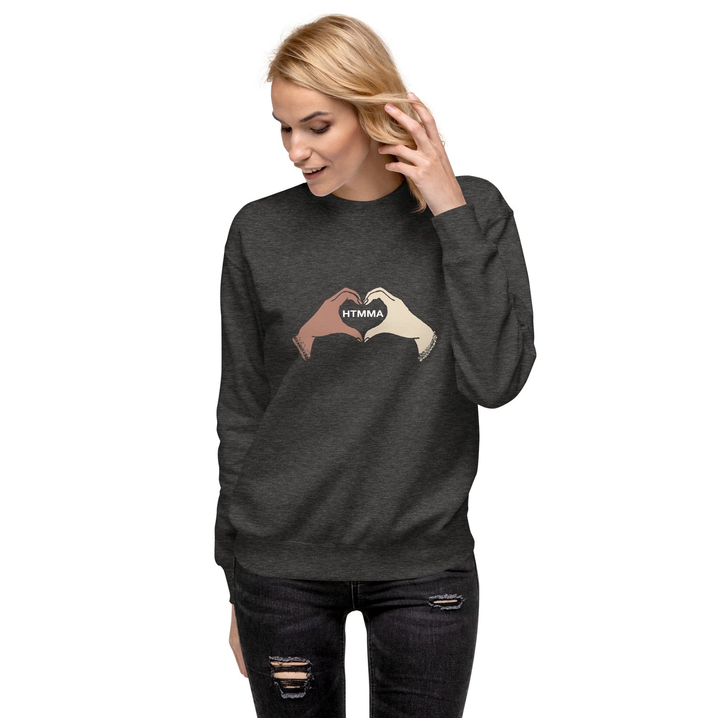 Premium Sweatshirt, Love Hands White