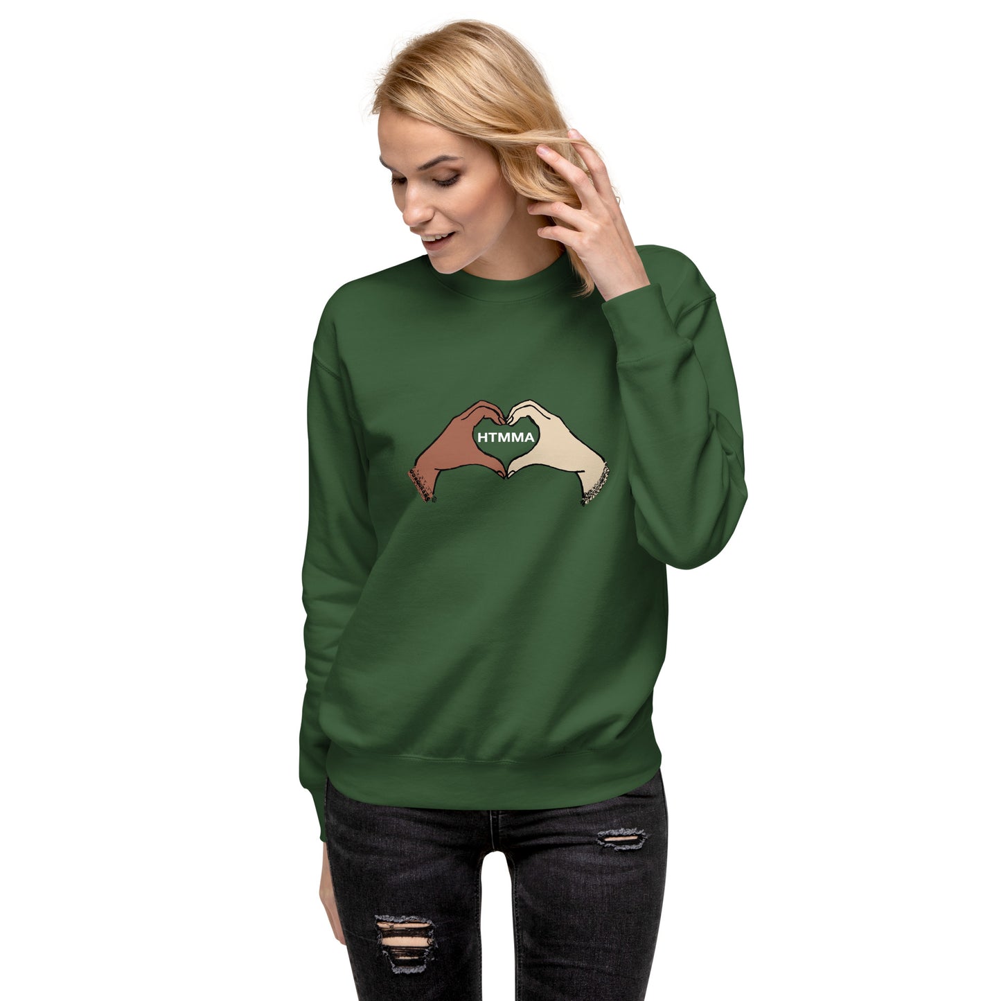 Premium Sweatshirt, Love Hands White