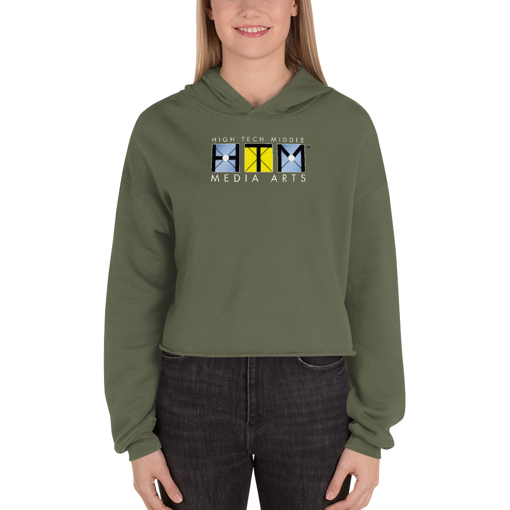Women's Crop Hoodie, White Lettering