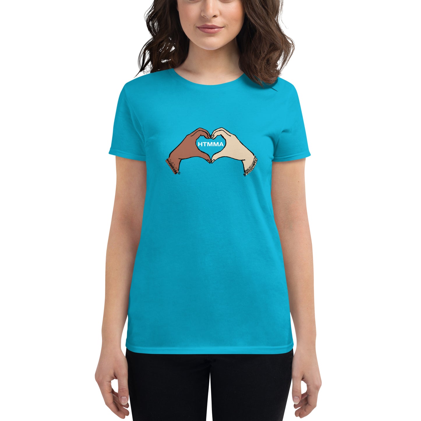 Women's Short Sleeve T-shirt, Love Hands White