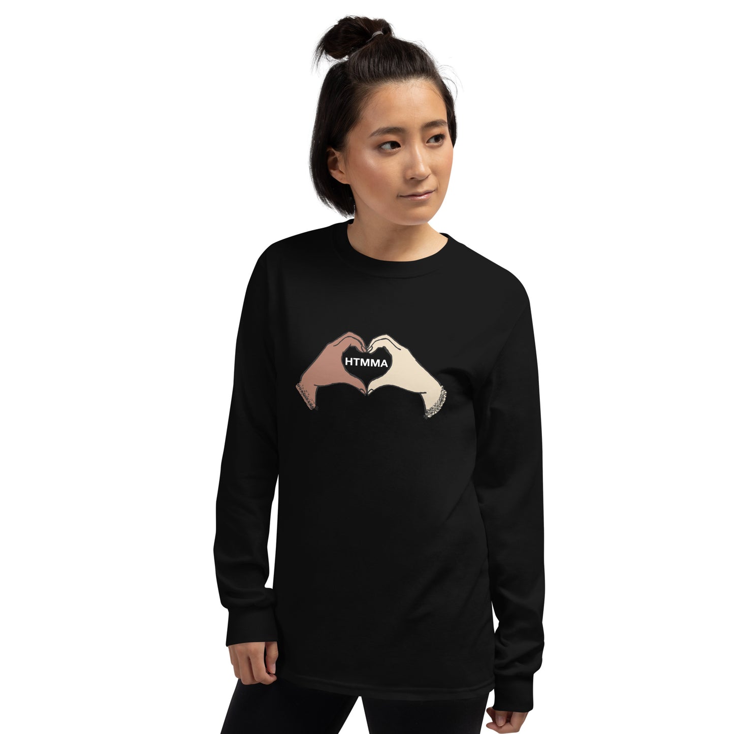 Long Sleeve Shirt, Love Hands White