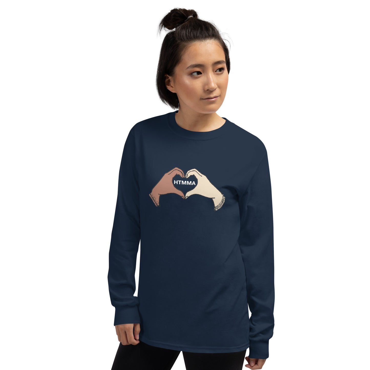 Long Sleeve Shirt, Love Hands White