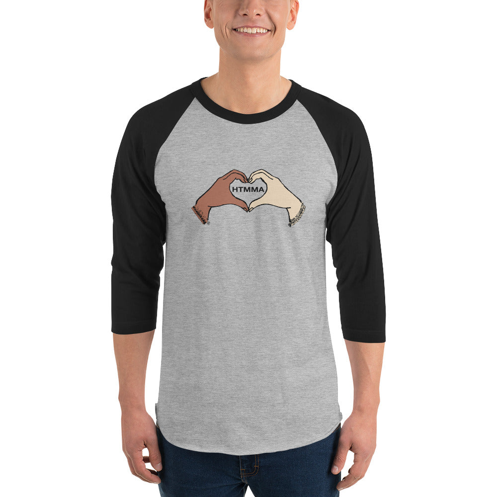 3/4 Sleeve Raglan Shirt, Love Hands