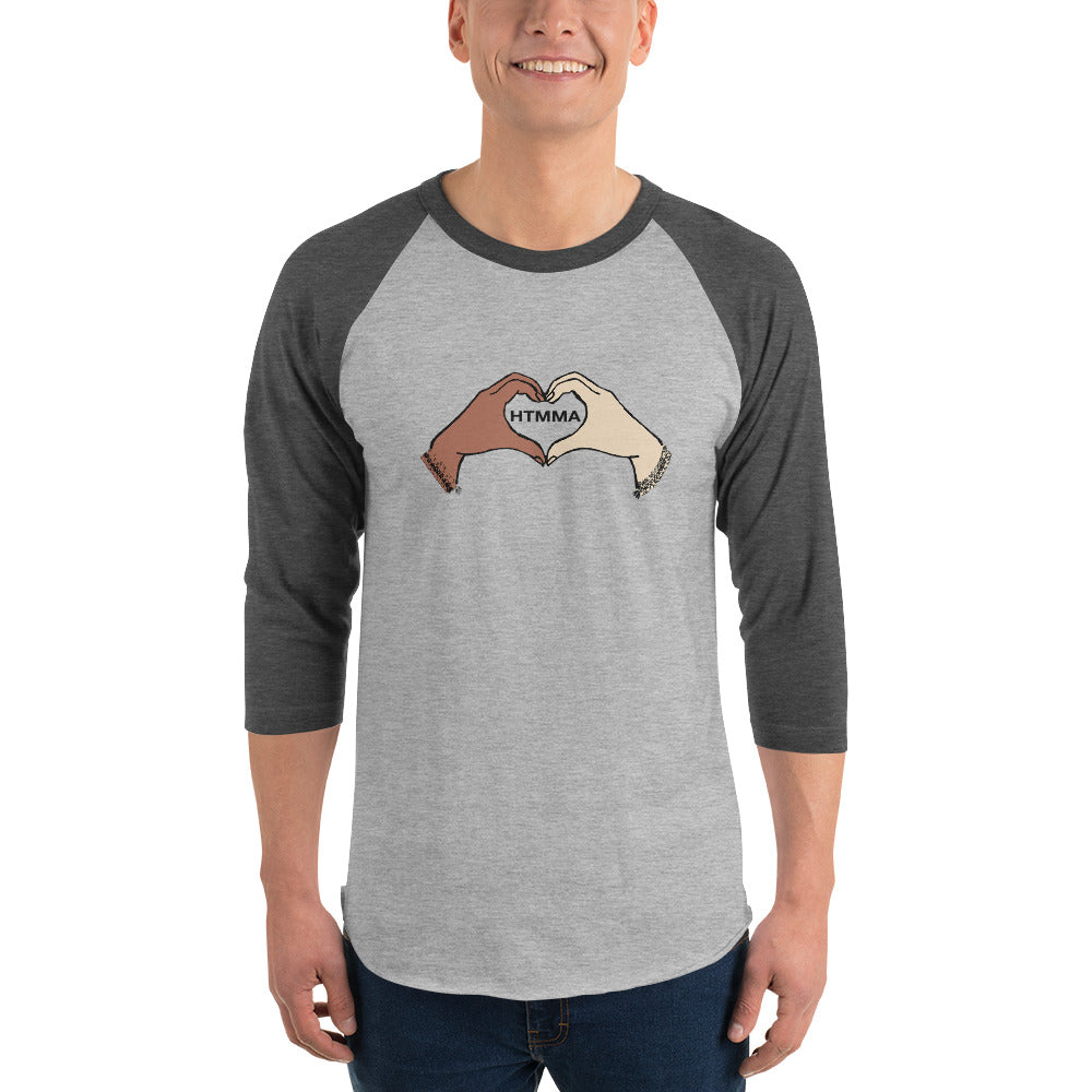 3/4 Sleeve Raglan Shirt, Love Hands