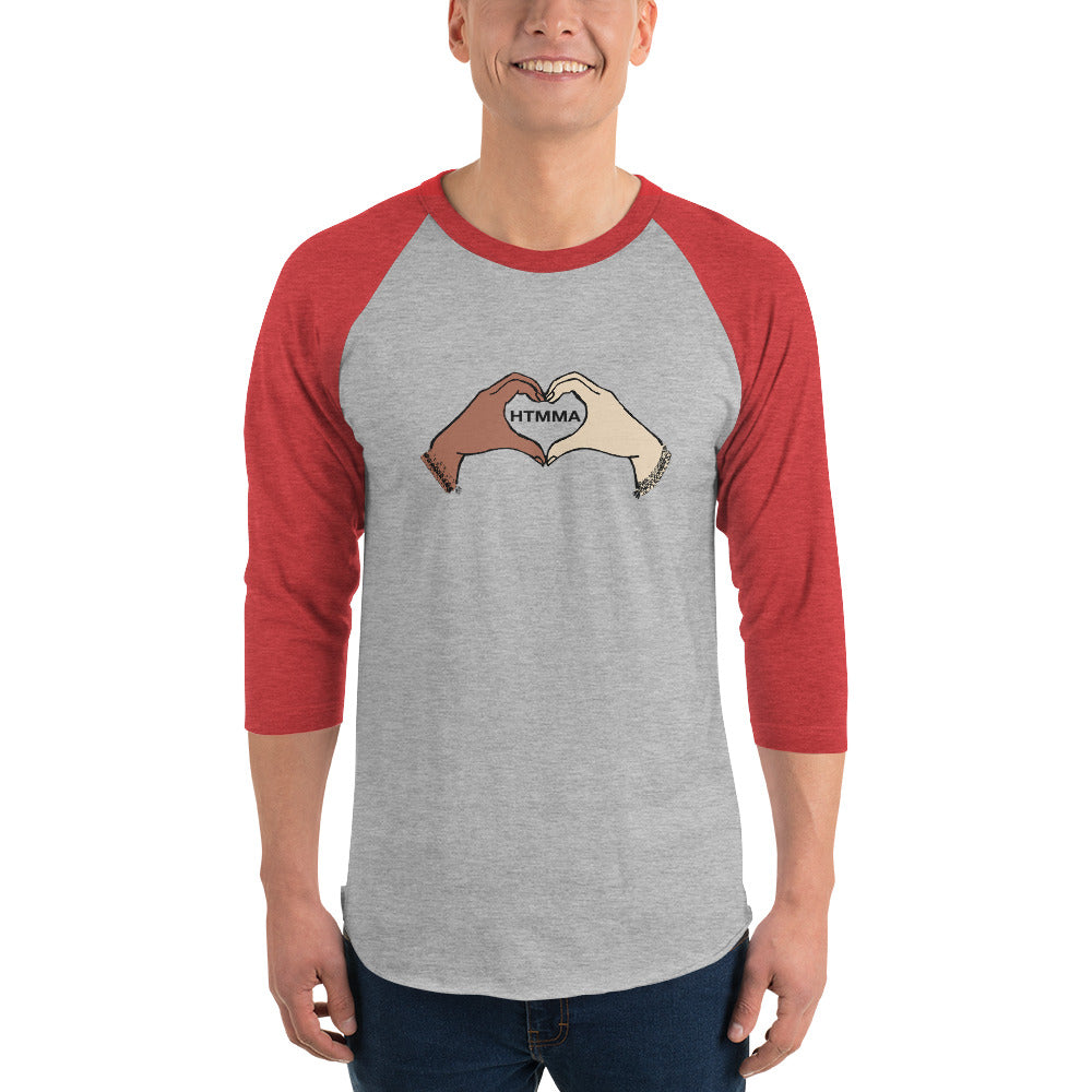 3/4 Sleeve Raglan Shirt, Love Hands