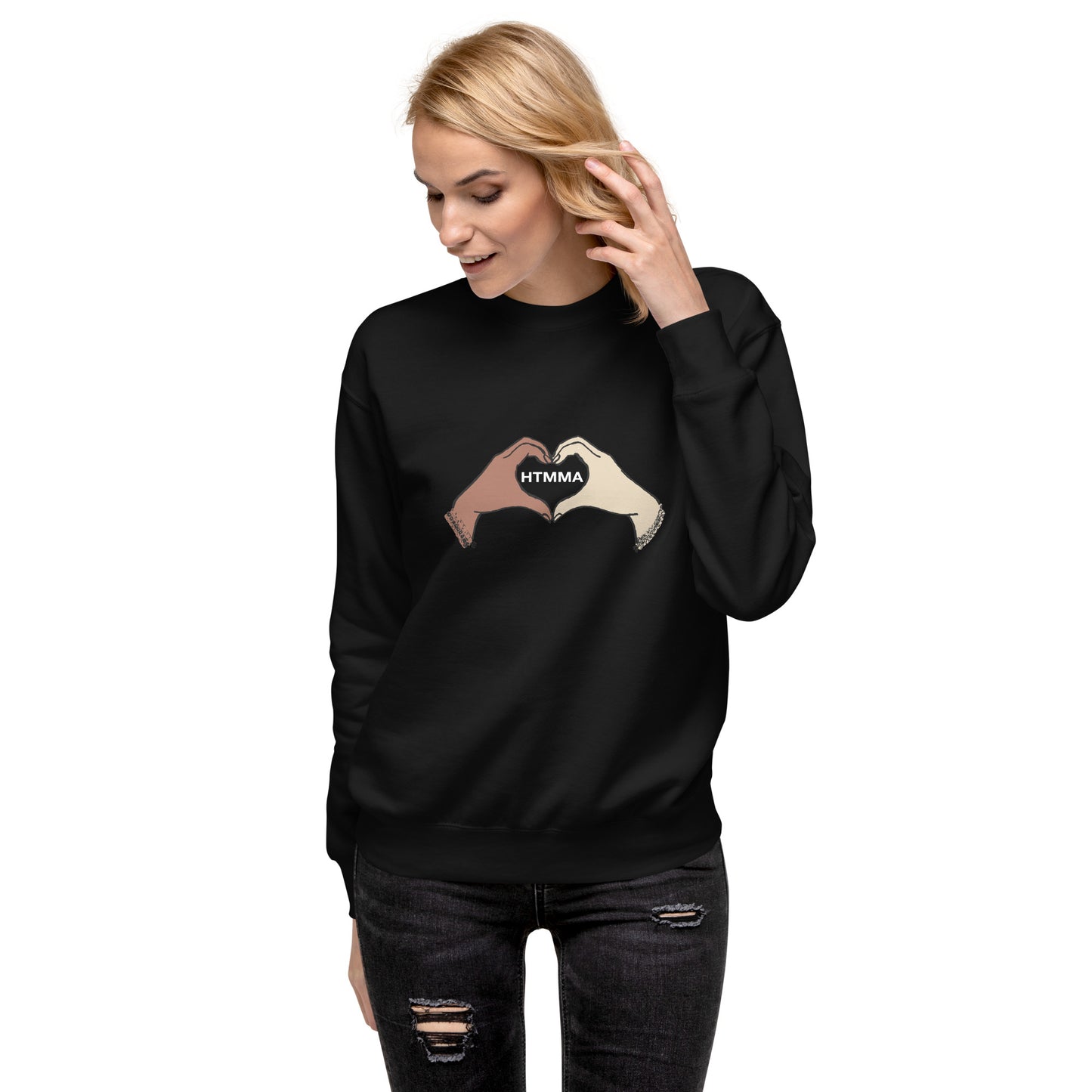 Premium Sweatshirt, Love Hands White