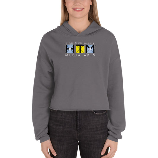 Women's Crop Hoodie, White Lettering