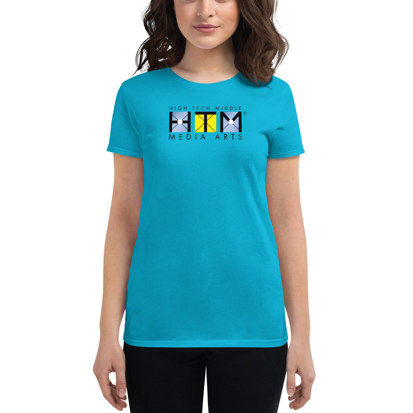 Women's Short Sleeve T-shirt, Black Lettering