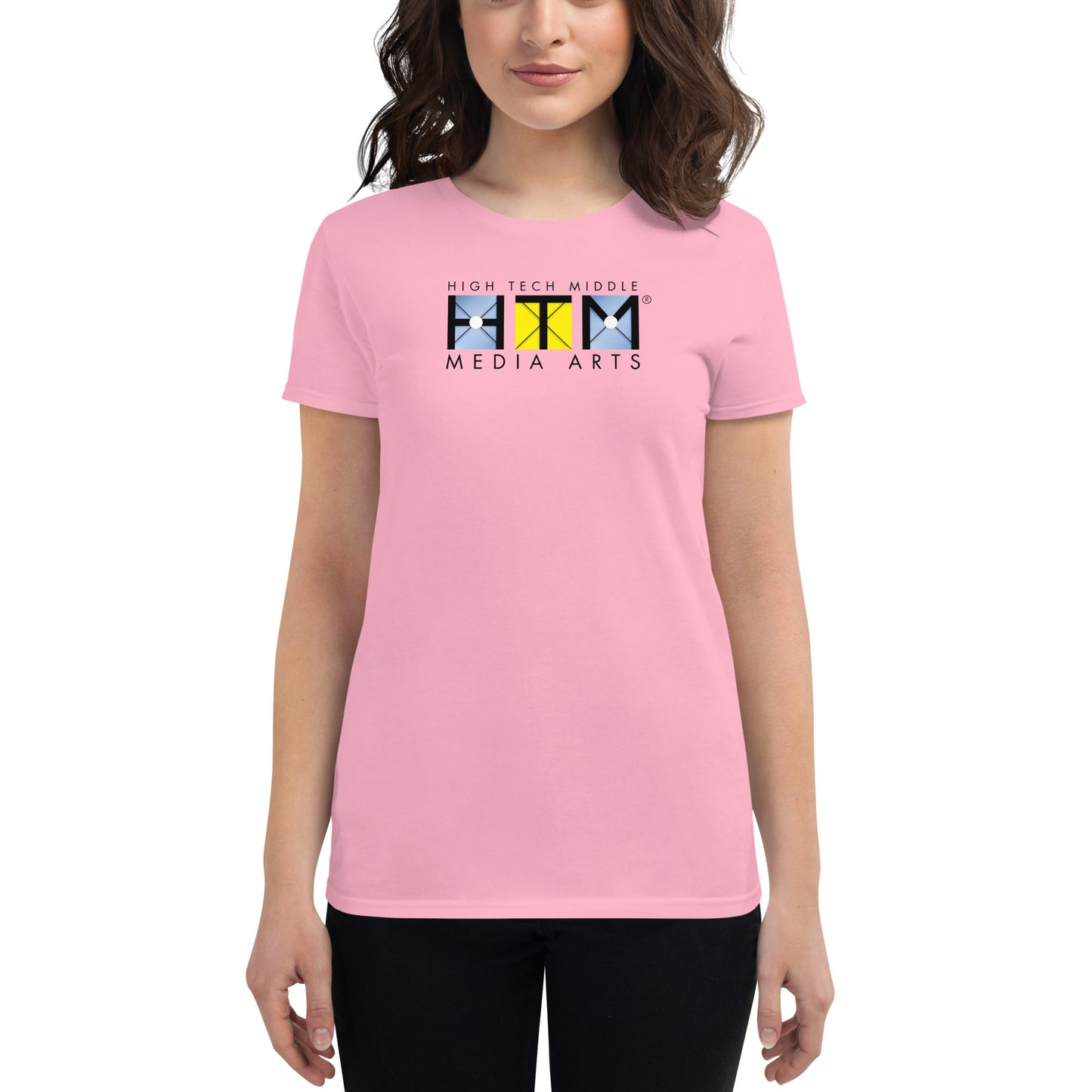 Women's Short Sleeve T-shirt, Black Lettering