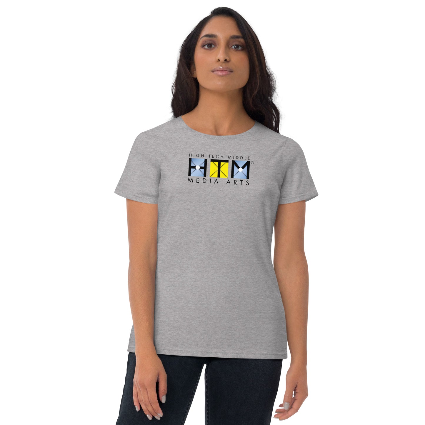 Women's Short Sleeve T-shirt, Black Lettering