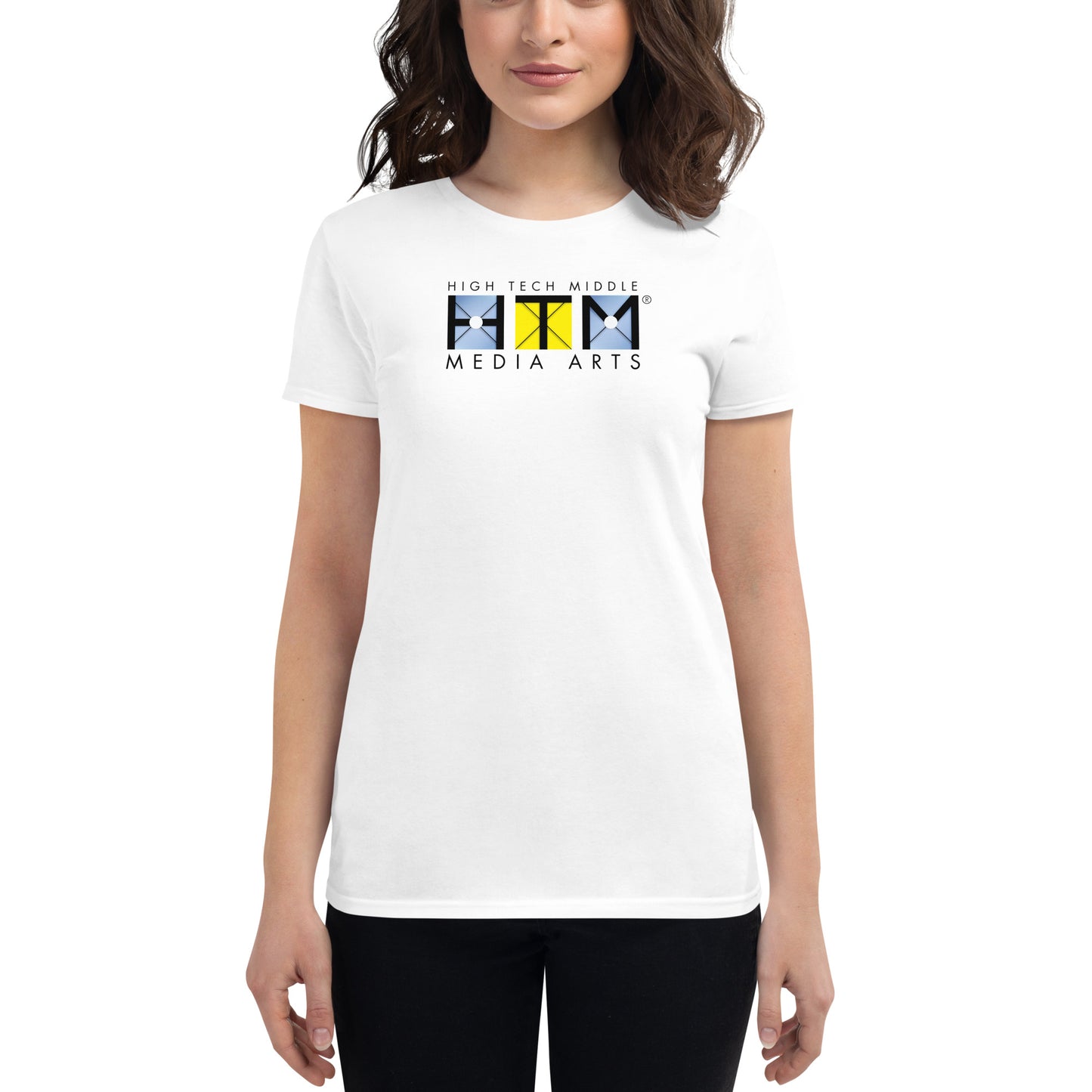 Women's Short Sleeve T-shirt, Black Lettering